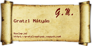 Gratzl Mátyás névjegykártya